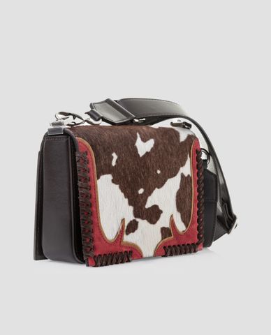  DSQUARED2 - Túi đeo vai nữ họa tiết da bò Narrow 