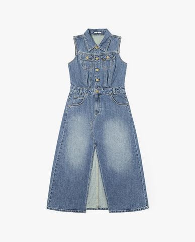  LEE - Đầm denim midi sát nách Modern 