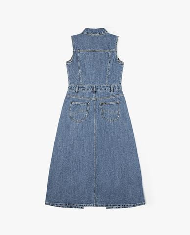  LEE - Đầm denim midi sát nách Modern 