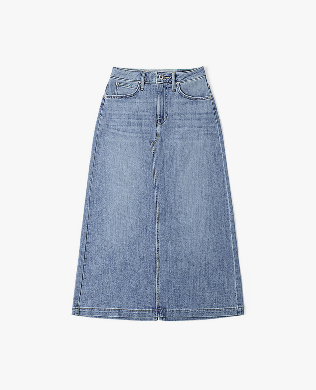 LEE - Chân váy denim midi xẻ tà Modern