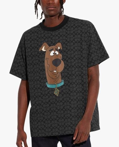  COACH - Áo thun nam tay ngắn cổ tròn Scooby DooSignature 