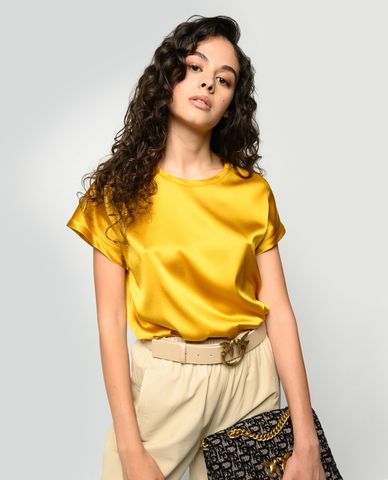  PINKO - Áo kiểu nữ ngắn tay Stretch Satin 