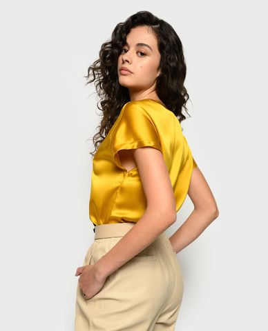  PINKO - Áo kiểu nữ ngắn tay Stretch Satin 