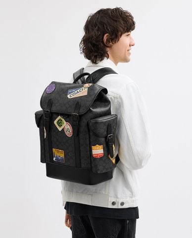  COACH - Balo nam phom chữ nhật Hitch In Signature 