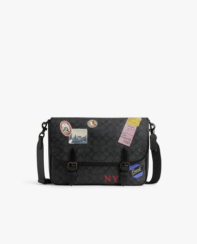  COACH - Túi đeo chéo nam phom chữ nhật Signature Canvas 