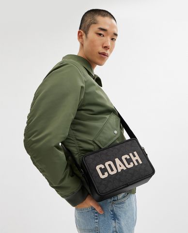  COACH - Túi đeo chéo nam phom chữ nhật Charter 24 In Signature Canvas 