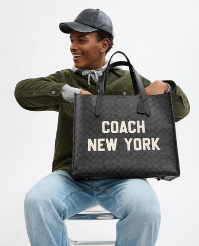  COACH - Túi tote nam phom chữ nhật Relay With Coach Graphic 