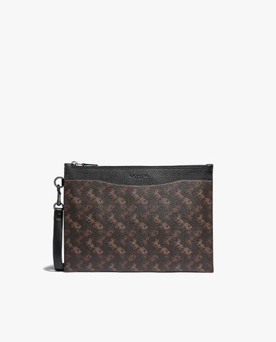  COACH - Túi cầm tay nam phom chữ nhật Horse And Carriage Print 