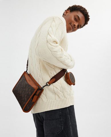  COACH - Túi đeo chéo nam chữ nhật Hitch Convertible In Horse And Carriage Print 