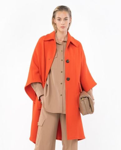  PINKO - Áo khoác nữ phom rộng dáng dài Motif 