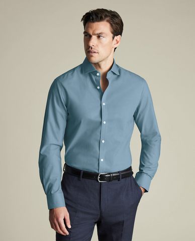  CHARLES TYRWHITT - Áo sơ mi nam cổ bẻ tay dài Poplin 