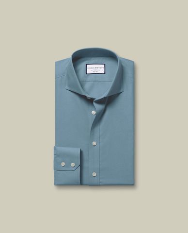  CHARLES TYRWHITT - Áo sơ mi nam cổ bẻ tay dài Poplin 