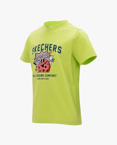  SKECHERS - Áo thun bé trai cổ tròn tay ngắn phối họa tiết 