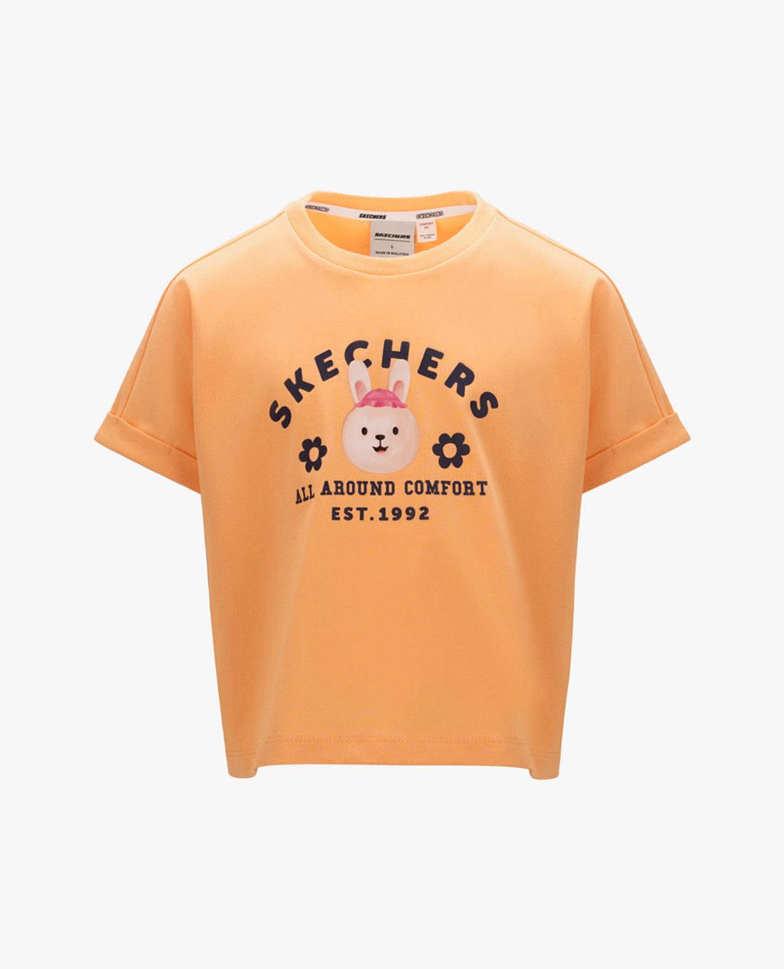 SKECHERS - Áo thun bé gái cổ tròn tay ngắn