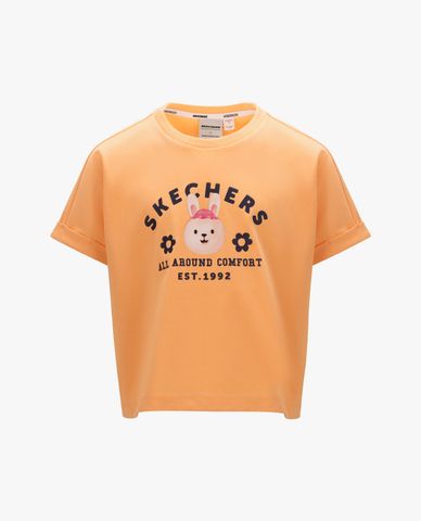  SKECHERS - Áo thun bé gái cổ tròn tay ngắn 