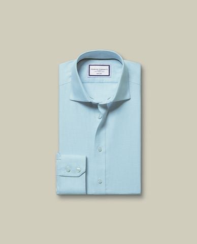  CHARLES TYRWHITT - Áo sơ mi nam cổ bẻ tay dài Non-Iron Westminster Weave 