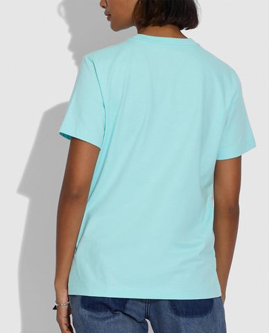  COACH - Áo thun nữ cổ tròn ngắn tay Rainbow City 