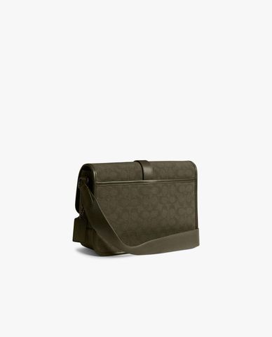  COACH - Túi đeo chéo nam phom chữ nhật League In Signature Canvas Jacquard 