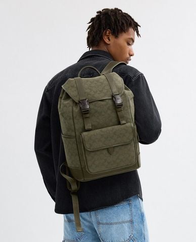  COACH - Balo nam phom chữ nhật phối hoạ tiết League Flap 