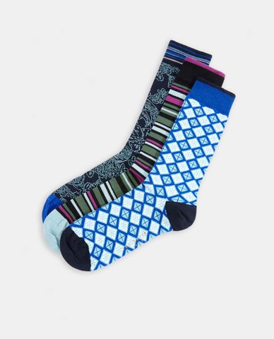  TED BAKER - Set 3 đôi vớ nam cổ cao Carpak 