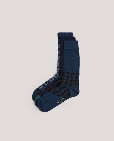  TED BAKER - Hộp 3 đôi vớ cổ cao thời trang Navypak 