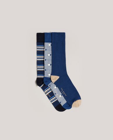  TED BAKER - Set 3 đôi vớ nam cổ cao Thanks 