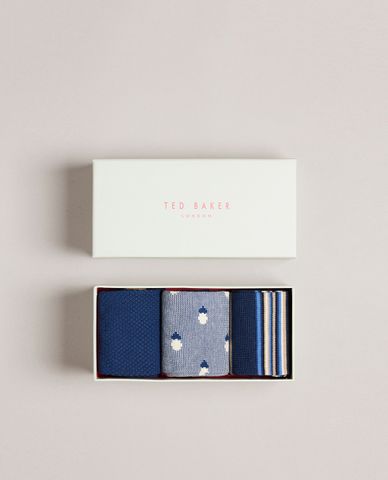  TED BAKER - Set 3 đôi vớ nam cổ cao Thanks 