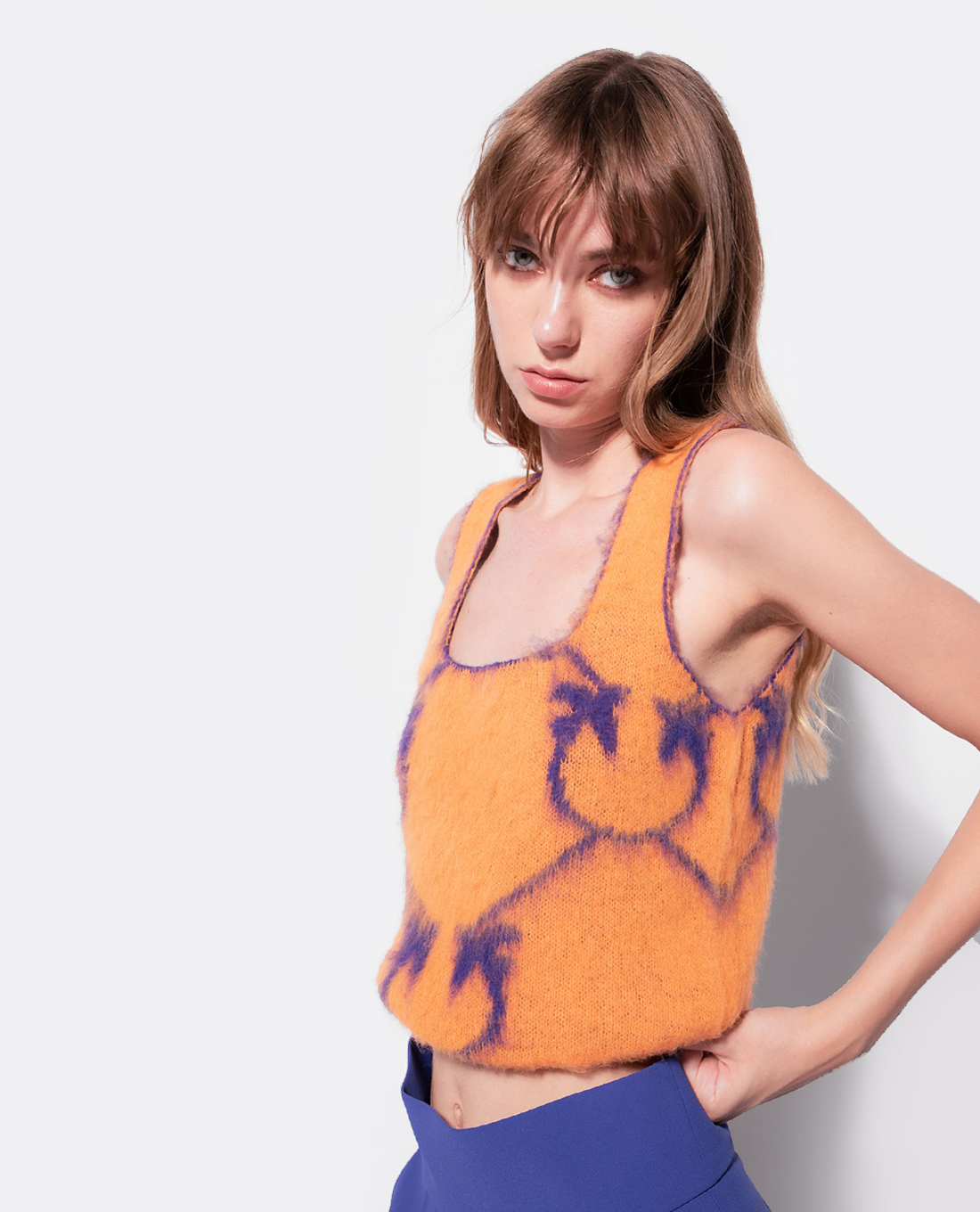 PINKO - Áo hai dây nữ sát nách phom ôm Laurie