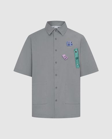  URBAN REVIVO - Áo sơ mi nam cổ bẻ tay ngắn thời trang 