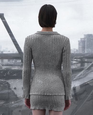  URBAN REVIVO - Áo khoác cardigan nữ cổ bẻ tay dài hiện đại 