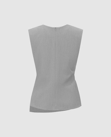  URBAN REVIVO - Áo sát nách nữ cổ tròn vạt chéo 