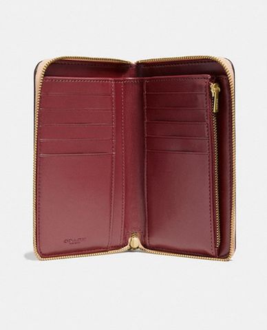  COACH - Ví nữ cầm tay phối đinh tán đá Medium Zip 