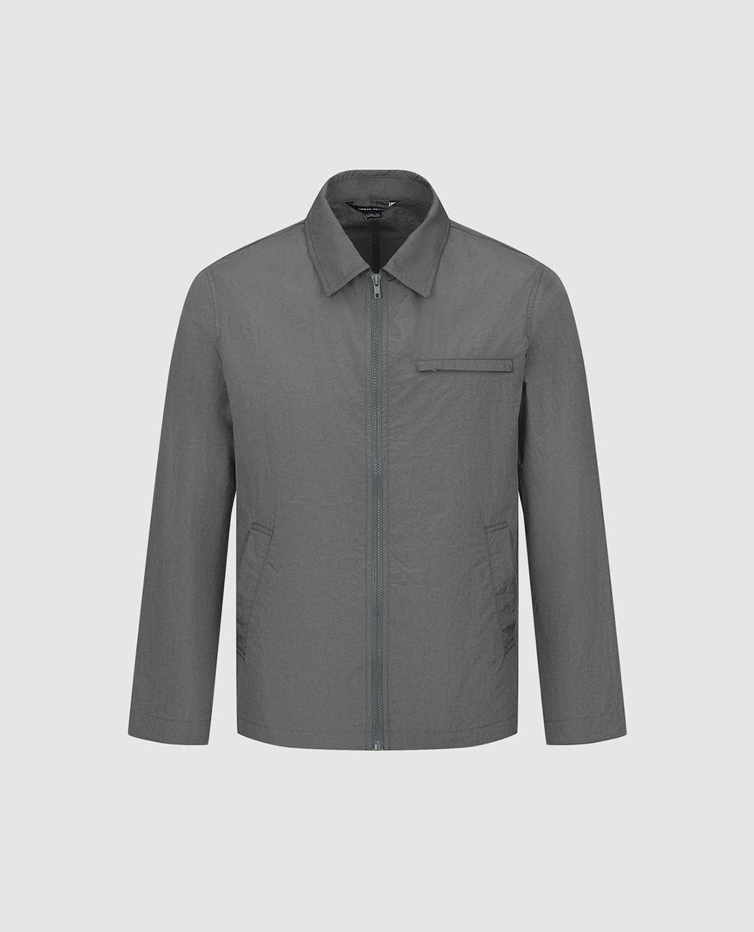 URBAN REVIVO - Áo khoác sơ mi nam cổ bẻ tay dài phối zip
