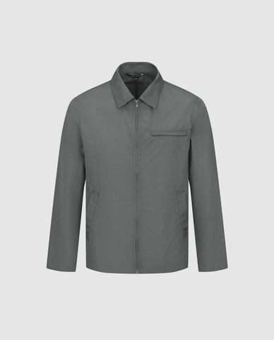  URBAN REVIVO - Áo khoác sơ mi nam cổ bẻ tay dài phối zip 