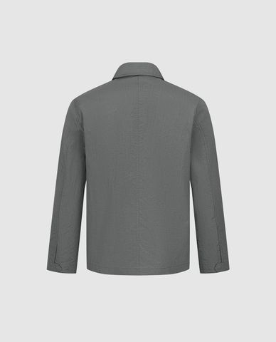  URBAN REVIVO - Áo khoác sơ mi nam cổ bẻ tay dài phối zip 