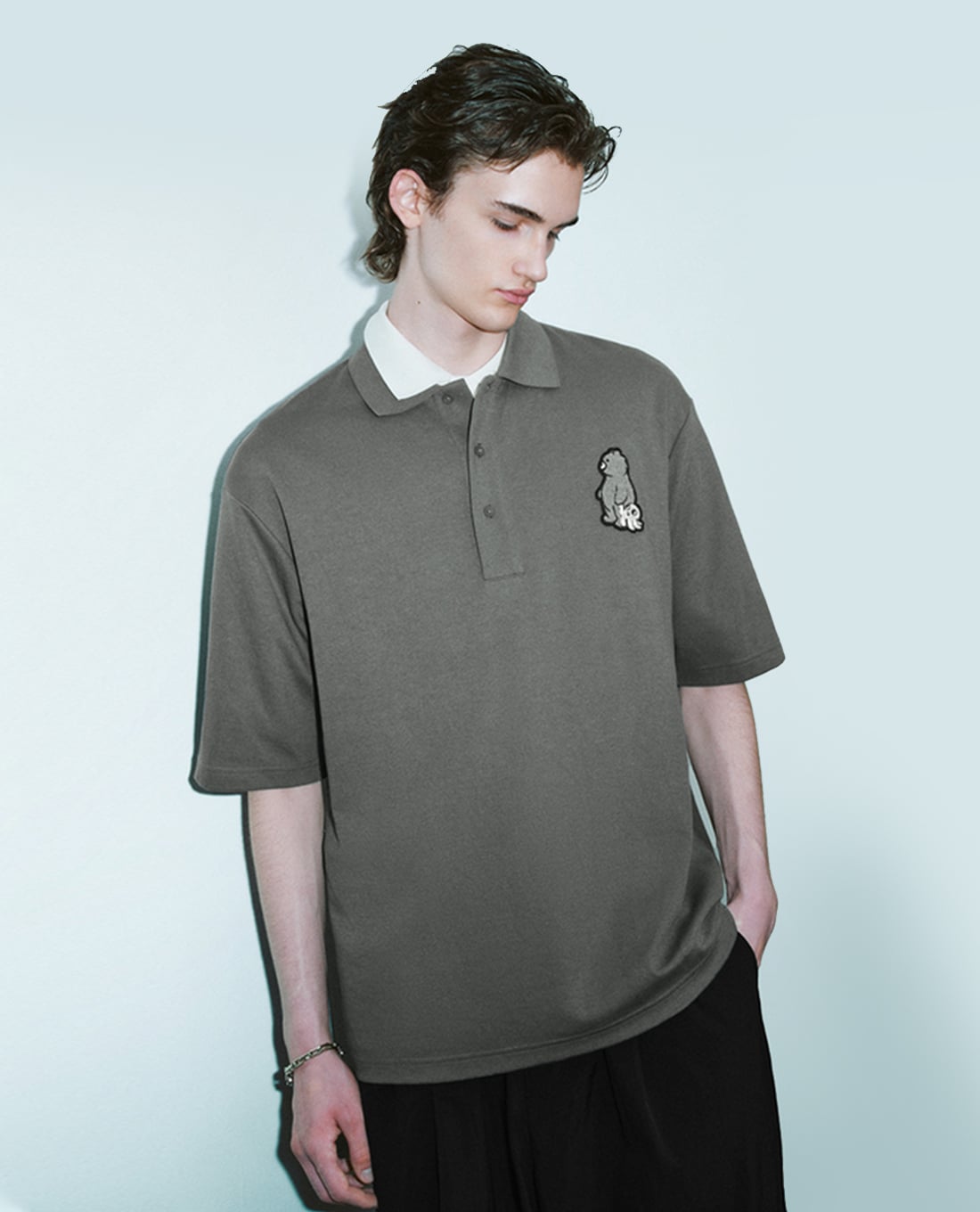 URBAN REVIVO - Áo polo nam cổ bẻ tay ngắn hiện đại Loose