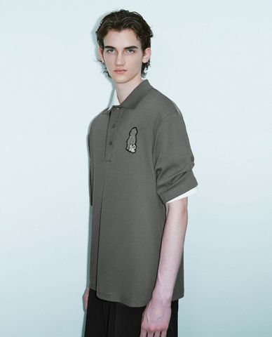  URBAN REVIVO - Áo polo nam cổ bẻ tay ngắn hiện đại Loose 