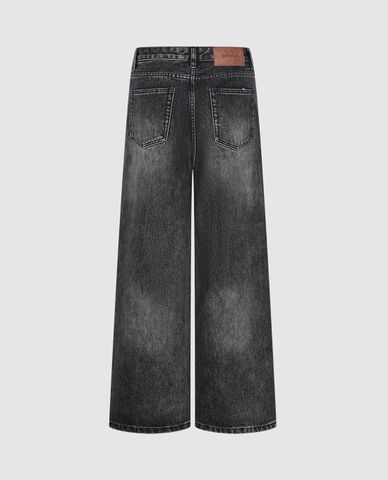  URBAN REVIVO - Quần jeans nữ ống rộng thời trang 