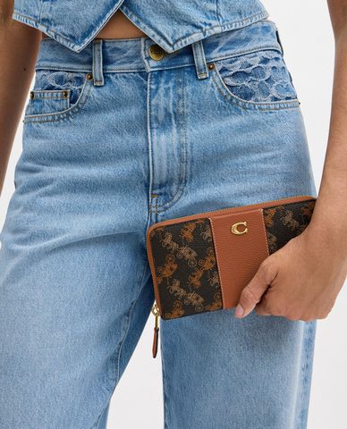  COACH - Ví nữ dáng dài chữ nhật Accordion Zip With Horse And Carriage Print 