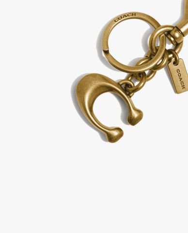  COACH - Móc khóa thiết kế chữ C thương hiệu nổi bật 