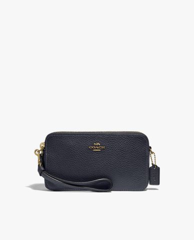  COACH - Ví cầm tay nữ chữ nhật phối zip Kira 