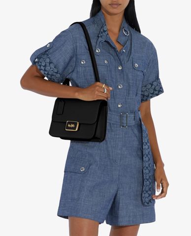  COACH - Túi đeo vai chữ nhật nắp gập Alie 