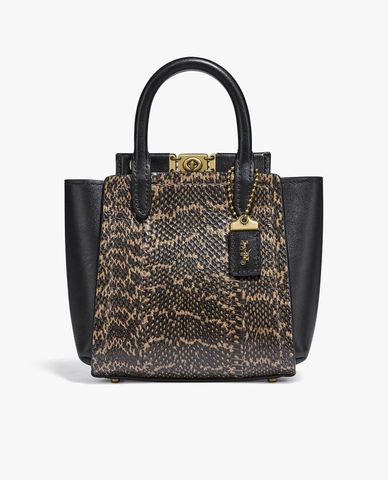  COACH - Túi xách tay họa tiết da rắn Troupe Tote 16 