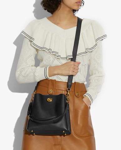  COACH - Túi đeo vai nữ phom vuông Willow Bucket 