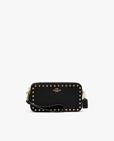  COACH - Ví cầm tay nữ chữ nhật phối đính tán Kira 