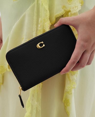  COACH - Ví dài nữ phom chữ nhật phối logo tinh tế Essential 