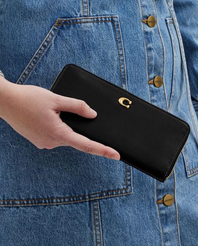  COACH - Ví nữ dáng dài phối khóa zip Essential Slim Accordion 