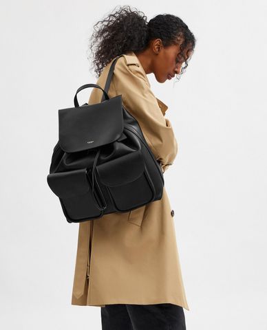  COACH - Balo nữ nắp gập phối dây rút Crosby 36 