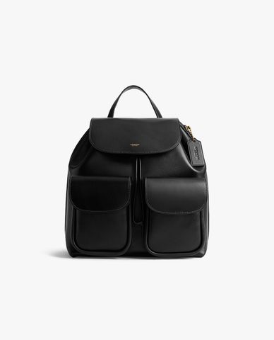  COACH - Balo nữ nắp gập phối dây rút Crosby 28 