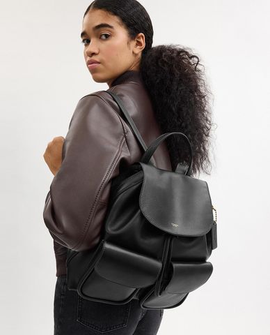  COACH - Balo nữ nắp gập phối dây rút Crosby 28 